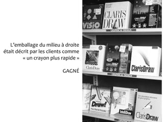 L’emballage du milieu à droite
était décrit par les clients comme
         « un crayon plus rapide »

                          GAGNÉ
 