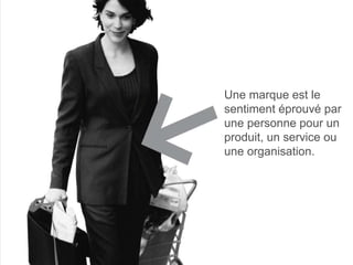 Une marque est le
sentiment éprouvé par
une personne pour un
produit, un service ou
une organisation.
 