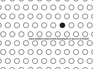 NOUS SOMMES CONÇUS POUR REMARQUER CE QUI EST DIFFERENT
 