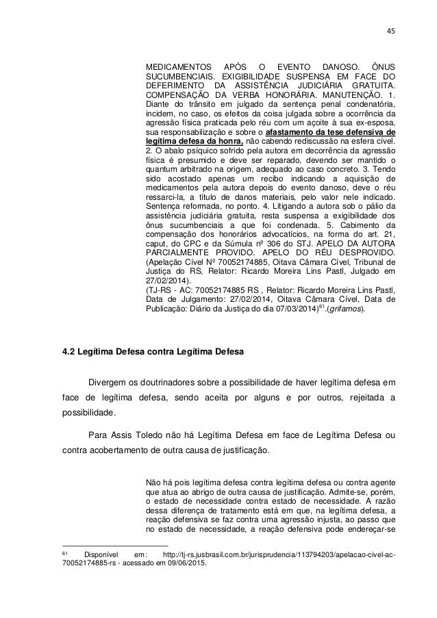 Legítima defesa. monografia sub ten pm ludivaldo.