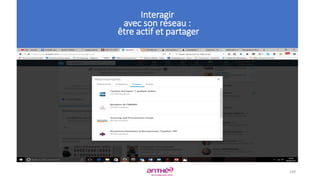 109
Interagir
avec son réseau :
être actif et partager
 