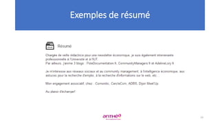 Exemples de résumé
23
 