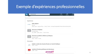 Exemple d’expériences professionnelles
28
 