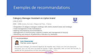 Exemples de recommandations
36
 