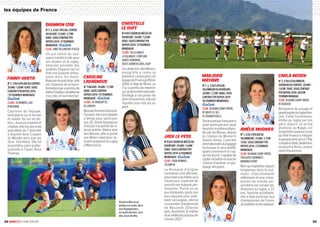 32 RUGBY À 7 LE GUIDE 2016-2017 33
7 7 7 7 7 7 7 7 7 7 7 7 7 7 7 7 7 7 7 7 7 7 7 7 7 7 7 7 7 7 7 7 7 7 7 7 7 7 7 7 7 7 7 7 7 7 7 7 7 7 7 7 7 7 7 7 7 7 7 7 7 7 7 7 7 7 7 7 7 7 7
7 7 7 7 7 7 7 7 7 7 7 7 7 7 7 7 7 7 7 7 7 7 7 7 7 7 7 7 7 7 7 7 7 7 7 7 7 7 7 7 7 7 7 7 7 7 7 7 7 7 7 7 7 7 7 7 7 7 7 7 7 7 7 7 7 7 7 7 7 7 7
7 7 7 7 7 7 7 7 7 7 7 7 7 7 7 7 7 7 7 7 7 7 7 7 7 7 7 7 7 7 7 7 7 7 7 7 7 7 7 7 7 7 7 7 7 7 7 7 7 7 7 7 7 7 7 7 7 7 7 7 7 7 7 7 7 7 7 7 7 7 7
7 7 7 7 7 7 7 7 7 7 7 7 7 7 7 7 7 7 7 7 7 7 7 7 7 7 7 7 7 7 7 7 7 7 7 7 7 7 7 7 7 7 7 7 7 7 7 7 7 7 7 7 7 7 7 7 7 7 7 7 7 7 7 7 7 7 7 7 7 7 7
7 7 7 7 7 7 7 7 7 7 7 7 7 7 7 7 7 7 7 7 7 7 7 7 7 7 7 7 7 7 7 7 7 7 7 7 7 7 7 7 7 7 7 7 7 7 7 7 7 7 7 7 7 7 7 7 7 7 7 7 7 7 7 7 7 7 7 7 7 7 7
7 7 7 7 7 7 7 7 7 7 7 7 7 7 7 7 7 7 7 7 7 7 7 7 7 7 7 7 7 7 7 7 7 7 7 7 7 7 7 7 7 7 7 7 7 7 7 7 7 7 7 7 7 7 7 7 7 7 7 7 7 7 7 7 7 7 7 7 7 7 7
7 7 7 7 7 7 7 7 7 7 7 7 7 7 7 7 7 7 7 7 7 7 7 7 7 7 7 7 7 7 7 7 7 7 7 7 7 7 7 7 7 7 7 7 7 7 7 7 7 7 7 7 7 7 7 7 7 7 7 7 7 7 7 7 7 7 7 7 7 7 7
7 7 7 7 7 7 7 7 7 7 7 7 7 7 7 7 7 7 7 7 7 7 7 7 7 7 7 7 7 7 7 7 7 7 7 7 7 7 7 7 7 7 7 7 7 7 7 7 7 7 7 7 7 7 7 7 7 7 7 7 7 7 7 7 7 7 7 7 7 7 7
7 7 7 7 7 7 7 7 7 7 7 7 7 7 7 7 7 7 7 7 7 7 7 7 7 7 7 7 7 7 7 7 7 7 7 7 7 7 7 7 7 7 7 7 7 7 7 7 7 7 7 7 7 7 7 7 7 7 7 7 7 7 7 7 7 7 7 7 7 7 7
7 7 7 7 7 7 7 7 7 7 7 7 7 7 7 7 7 7 7 7 7 7 7 7 7 7 7 7 7 7 7 7 7 7 7 7 7 7 7 7 7 7 7 7 7 7 7 7 7 7 7 7 7 7 7 7 7 7 7 7 7 7 7 7 7 7 7 7 7 7 7
7 7 7 7 7 7 7 7 7 7 7 7 7 7 7 7 7 7 7 7 7 7 7 7 7 7 7 7 7 7 7 7 7 7 7 7 7 7 7 7 7 7 7 7 7 7 7 7 7 7 7 7 7 7 7 7 7 7 7 7 7 7 7 7 7 7 7 7 7 7 7
7 7 7 7 7 7 7 7 7 7 7 7 7 7 7 7 7 7 7 7 7 7 7 7 7 7 7 7 7 7 7 7 7 7 7 7 7 7 7 7 7 7 7 7 7 7 7 7 7 7 7 7 7 7 7 7 7 7 7 7 7 7 7 7 7 7 7 7 7 7 7
les équipes de France
Fanny HORTA
N°1,3OU6(PILIEROUCENTRE)I
30ANSI1,65MI63KGISOUS
CONTRATFFRDEPUIS2014
I15TOURNOISMONDIAUXI
CLUBS :ASBOMPAS,USA
PERPIGNAN
Capitaine de l’équipe,
exemplaire sur le terrain
et leader de vie en de-
hors. Joueuse inspirée et
créative,elleestunevraie
spécialiste du 7 dont elle
a disputé deux Coupes
du Monde ainsi que les
Jeux. Infirmière, elle fut
la première semi-profes-
sionnelle à 7 (avec Rose
Thomas).
Shannon IZAR
N°1,3,6OU7(PILIER,CENTRE
OUAILIER)I23ANSI1,71MI
69KGISOUSCONTRATFFR
DEPUIS2014I11TOURNOIS
MONDIAUXI
CLUB :LMRCVILLENEUVE-D’ASCQ
Un pur talent du sud-
ouest installé à Lille pour
ses études et le rugby.
Shannon possède des
qualités d’appuis qui en
font une joueuse redou-
table dans les duels.
Buteusedeprécision,elle
est l’auteure de la trans-
formationquiapermisde
battrel’équipecanadienne
chezelle,enavrildernier.
Caroline
LADAGNOUS
N°7(AILIER)I28ANSI1,73MI
66KGISOUSCONTRAT
DEPUIS2014I13TOURNOIS
MONDIAUX  I
CLUBS :ACBOBIGNY93,
RCLONSOIS
BlesséefinmaiàClermont-
Ferrand,elles’estrétablie
à temps pour participer
aux JO. Serial marqueuse
d’essais à la pointe de vi-
tesse acérée. Valeur sûre
des Bleues, elle a quitté
son Béarn natal pour as-
souvirsapassiondurugby
àMarcoussis.
Christelle
LE DUFF
N°4OU5(DEMIDEMÊLÉEOU
OUVREUR)I34ANSI1,63MI
65KGISOUSCONTRATFFR
DEPUIS2014I11TOURNOIS
MONDIAUX
CLUBS :VILLELONGUE
LASALANQUE,CONFLANS
SAINTE-HONORINE,
SOISY,GENNEVILLIERS,USAP
La« doyenne »desBleues,
puisqu’elle a connu sa
première convocation en
équipedeFrance(àXV)en
2000,àl’âgede18ans.Le
7 lui a permis de relancer
sacarrièreinternationale.
Stratège à son poste de
demid’ouverture,elleest
réputée pour son jeu au
pied.
Jade LE PESQ
N°4OU5(DEMIDEMÊLÉEOU
OUVREUR)I24ANSI1,64MI
64KGISOUSCONTRATFFR
DEPUIS2014I6TOURNOIS
MONDIAUXI
CLUB :STADERENNAIS,
FÉCAMPRC
La Rennaise d’origine
normande s’est affirmée,
aussibienàlamêléequ’à
l’ouverture, s’avérant de
surcroît une buteuse per-
formante. Partie un an
aux Antipodes après son
baccalauréat pour amé-
liorer son anglais, elle fut
couronnée championne
de Nouvelle-Zélande
avec Auckland. Et même
éluemeilleurejoueusede
l’année2012 !
Marjorie
MAYANS
N°1,2,3OU5(PILIER,
TALONNEUROUOUVREUR)I
26ANSI1,72MI68KGISOUS
CONTRATFFRDEPUIS2014
16TOURNOISMONDIAUXI
CLUB :BLAGNAC/SAINT-ORENS,
RCNOISY-LE-SEC,
ASTOURNEFEUILLE
Seulejoueusefrançaiseà
avoir participé aux seize
tournois mondiaux dispu-
tés par les Bleues, depuis
la création du Women’s
Sevens Series. L’une des
internationalesaubagage
technique le plus étoffé,
ayant commencé le rug-
bytrèsjeune.Capablede
capterunballonentouche
comme d’asséner un pla-
quagedécapant.
Amélie MUGNIER
N°1,2OU3(PILIEROU
TALONNEUR)I27ANSI1,77MI
72KGISOUSCONTRATFFR
DEPUIS2014I2TOURNOIS
MONDIAUX
CLUB :BLAGNAC/SAINT-ORENS,
TOULOUSECHEMINOTS
MARENGOSPORT
Bienqu’implantéedepuis
longtemps dans le sud-
ouest, cette étudiante
vétérinaire et vice-cham-
pionne du monde uni-
versitaire est arrivée tar-
divement au rugby, à 22
ans. Sportive accomplie,
elle a déjà participé aux
championnats de France
detriathlonetdenatation.
Carla NEISEN
N°2,5OU6(TALONNEUR,
OUVREUROUCENTRE)I20ANSI
1,63MI70KGISOUSCONTRAT
FFRDEPUIS2016IAUCUN
TOURNOIMONDIAL
CLUB :BLAGNAC/SAINT-ORENS,
RCBUGUOIS
Benjamine du groupe et
grandespoirdurugbyfran-
çais. Cette Corrézienne,
initiée au rugby par son
père depuis sa prime
jeunesse, au Bugue, est
lapremièrejoueuseissue
du Pôle France à intégrer
legroupesemi-proà7.Elle
compteunfrère,Anderson,
évoluant à Brive comme
demid’ouverture.
Pauline Biscarat,
ballon en main, face
aux Espagnoles,
en août dernier, lors
des Jeux de Rio.
 