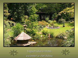 Legyen időd szeretni, a szeretet az élet áldása.   