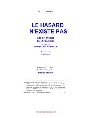 Le Hasard N Existe Pas K O Schimdt