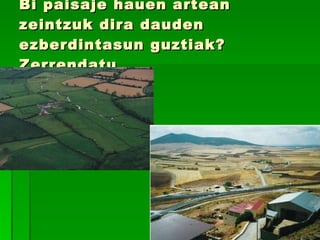 Bi paisaje hauen artean zeintzuk dira dauden ezberdintasun guztiak? Zerrendatu 