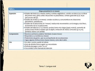 13
Tema 1: Lengua oral
 