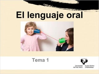 El lenguaje oral
Tema 1
 