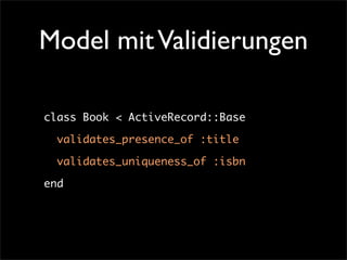 Lehmanns Rails Erweitern