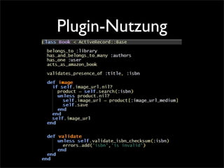 Lehmanns Rails Erweitern