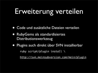 Lehmanns Rails Erweitern