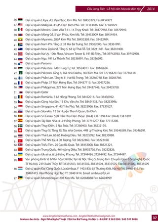 2014 Cu Long Biên - L hi vn hóa các dân tc 
Cây cFu Long Biên trong 2 ngày hi 
c whóa 
thành con r^ng khnng l^| ]mi Lý tng trng 
cho s% ki-n vua Lý Công U[n ]`nh ]ô tXi ]tt 
ThMng Long khi nhìn thty r^ng vàng bay lên. 
Sân khtu khai mXc 
c mô ph?ng theo con 
thuykn mà 1000 nMm trGc, vua Lý Công U[n 
]ã ti_n t‹ cr ]ô Hoa L ra ]tt ThMng Long. 
Trijn lãm Vn minh lúa n';c v#i cMn nhà ]Šc 
thù cIa mikn quê ]^ng b¨ng BŒc B g'm lúa 
mX và các sqn ph[n làm t‹ lúa gXo v#i 300 
nông c 
c gi5i thi4u và tái hi4n bOi nhLng 
ng
+i nông dân chính grc cSa làng Qurc Oai 
www.longbienfestivalhanoi.com , longbienfestivalhanoi@gmail.com 
34 Maison des Arts - Ngôi Nhà Ngh Thut 22A Hai Bà Trng, Hà Ni (+84) 0913 565 000 / 043 747 8096 
 