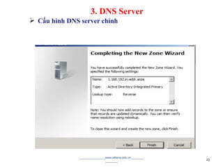  Cấu hình DNS server chính
________________www.athena.edu.vn________
________ 23
3. DNS Server
 