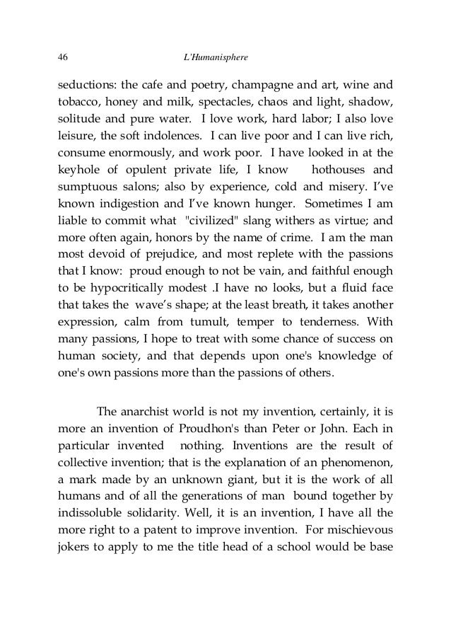 The Humanisphere Anarchic Utopia