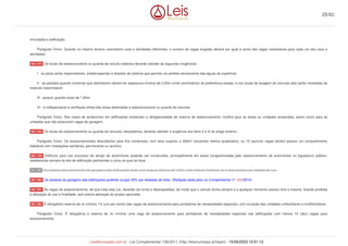 vinculadas a edificação.
Parágrafo Único. Quando no mesmo terreno coexistirem usos e atividades diferentes, o numero de vagas exigidas deverá ser igual a soma das vagas necessárias para cada um dos usos e
atividades.
Os locais de estacionamento ou guarda de veículo cobertos deverão atender às seguintes exigências:
I - os pisos serão impermeáveis, antiderrapantes e dotados de sistema que permita um perfeito escoamento das águas da superfície;
II - as paredes quando extremas que delimitarem devem ter espessura mínima de 0,20m (vinte centímetros) de preferência duplas, e nos locais de lavagem de veículos elas serão revestidas de
material impermeável;
III - possuir guarda corpo de 1,80m;
IV - é indispensável à ventilação direta das áreas destinadas a estacionamento ou guarda de veículos.
Parágrafo Único. Nos casos de acréscimos em edificações existentes a obrigatoriedade de reserva de estacionamento, incidirá para as áreas ou unidades acrescidas, assim como para as
unidades que não possuírem vagas de garagem.
Os locais de estacionamento ou guarda de veículos, descobertos, deverão atender a exigência dos itens II e III do artigo anterior.
Parágrafo Único. Os estacionamentos descobertos para fins comerciais, com área superior a 300m² (trezentos metros quadrados), ou 15 (quinze) vagas devem possuir um compartimento
habitável com instalações sanitárias, permanente ou químico.
Edifícios para uso exclusivo de abrigo de automóveis poderão ser construídos, principalmente em áreas congestionadas pelo estacionamento de automóveis no logradouro público,
obedecendo sempre às leis de edificação pertinentes a zona na qual se situe.
Os acessos aos pavimentos de garagens das edificações terão uma largura máxima de 3,00m (três metros) limitando-se a dois acessos por testada de rua.
Os acessos às garagens das edificações poderão ocupar 50% por testadas de lotes. (Redação dada pela Lei Complementar nº 222/2015)
As vagas de estacionamento, de que trata esta Lei, deverão ser livres e desimpedidas, de modo que o veículo tenha sempre e a qualquer momento acesso livre a mesma, ficando proibida
a alteração do uso e finalidade, sem prévia alteração do projeto aprovado.
É obrigatório reserva de no mínimo 1% (um por cento) das vagas de estacionamento para portadores de necessidades especiais, com exceção das unidades unifamiliares e multifamiliares.
Parágrafo Único. É obrigatória a reserva de no mínimo uma vaga de estacionamento para portadores de necessidades especiais nas edificações com menos 10 (dez) vagas para
estacionamento.
Art. 117.
Art. 118.
Art. 119.
Art. 120
Art. 120.
Art. 121.
Art. 122.
Art. 123.
28/82
LeisMunicipais.com.br - Lei Complementar 136/2011 (http://leismunicipa.is/hejan) - 15/09/2023 10:51:12
 