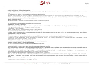 Lavatório: bacia para lavar as mãos com água encanada.
Logradouro Público: parte da superfície do território municipal destinada à circulação pública. Denominação genérica de qualquer rua, avenida, alameda, travessa, praça, largo etc. de uso comum do
povo.
Lote: porção de terreno resultante de desmembramento com testada para logradouro público.
Material de construção civil: insumos necessários à edificação de uma obra, tais como agregados, aglomerantes, aço e acabamentos; conjunto de tudo que entra na composição de uma obra.
Materiais incombustíveis: consideram-se, para efeito desta Lei, concreto simples ou armado, peças metálicas, tijolos, pedras, materiais cerâmicos ou de fibrocimento e outros cuja incombustibilidade
seja reconhecida pela Associação Brasileira de Normas Técnicas - ABNT.
Marquise: cobertura em balanço.
Meio-fio: peça de pedra ou de concreto que separa em desnível a calçada da parte carroçável das ruas.
Mezanino: pavimento com acesso interno ao compartimento inferior e exclusivo desse.
Não edificante: área na qual a legislação em vigor nada permite construir ou edificar.
Nível do terreno: nível médio no alinhamento.
Nivelamento: determinação de cotas ou altitudes de pontos ou linhas traçadas no terreno; regularização do terreno por desaterro das partes altas e enchimento das partes baixas.
Parar: dispositivo destinado a proteger as edificações contra os efeitos dos raios.
Passeio público: o mesmo que calçada.
Patamar: apoio de cada degrau de uma escada; parte horizontal do degrau da escada.
Patamar intermediário: superfície intermediária entre dois lances de escada.
Pavimento: Conjunto de compartimentos de uma edificação situados no mesmo nível, ou com uma diferença de nível não superior a 1,50 m (um metro e cinqüenta centímetros), até um pé-direito
máximo permitido, de acordo com o seu uso.
Pavimento mezanino: o mesmo que mezanino.
Pavimento térreo: pavimento cujo piso está situado até a cota máxima de 0,80 m (oitenta centímetros) acima do greide longitudinal do logradouro em frente ao lote.
Pavimento semi-enterrado ou enterrado ou sub-solo: pavimento de uma edificação que fica entre o solo e o piso do pavimento térreo e o térreo este não fica acima da cota de 0,80 m (oitenta
centímetros) em relação ao greide do logradouro; o mesmo que porão.
Pé-direito: distância entre o piso e o forro de um compartimento.
Pé-direito máximo: distância vertical máxima permitida entre o piso e o forro de um compartimento.
Platibanda: proteção da cobertura no perímetro de uma edificação.
Píer: estrutura especialmente destinada a servir de cais acostável, flutuante ou sobre pilotis.
Porão: pavimento de uma edificação que fica entre o solo e o piso do pavimento térreo; o mesmo que pavimento semi-enterrado.
Reconstrução: construir de novo, no mesmo lugar e na forma primitiva, qualquer obra em parte ou no todo.
Recuo Frontal Obrigatório: distancia entre o limite externo da área ocupada por edificação e o Alinhamento Frontal de Muro legal; quando utilizado pavimento semi-enterrado ou pavimento subsolo, a
distância vertical é medida entre a parede de contenção e o Alinhamento Frontal de Muro legal.
Recuo Lateral e de Fundos: distância medida ortogonalmente entre o limite externo da área ocupada pela edificação e a divisa do lote; quando utilizado pavimento semi-enterrado ou pavimento
subsolo, a distância vertical é medida entre a parede de contenção e a divisa ou face externa do lote.
Reforma: fazer obra que altera a edificação em parte essencial por suspensão, acréscimo ou modificação.
Resíduo de construção e demolição: resíduos resultantes da preparação e da escavação de terrenos, tais como: tijolos, blocos cerâmicos, concreto em geral, solos, rochas, metais, resinas, colas,
tintas, madeiras e compensados, forros, argamassa, gesso, telhas, pavimento asfáltico, vidros, plásticos, tubulações, fiação elétrica etc., comumente chamados de entulhos de obras, caliça ou
metralha.
Sacada: construção que avança da fachada de uma parede.
Sarjeta: escoadouro, nos logradouros públicos, para as águas de chuva.
74/82
LeisMunicipais.com.br - Lei Complementar 136/2011 (http://leismunicipa.is/hejan) - 15/09/2023 10:51:12
 