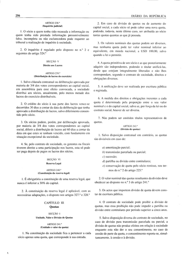 Lei 01 04 lei das sociedades comerciais