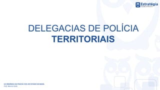 DELEGACIAS DE POLÍCIA
TERRITORIAIS
LEI ORGÂNICA DA POLÍCIA CIVIL DO ESTADO DA BAHIA
Prof. Marcos Girão
 