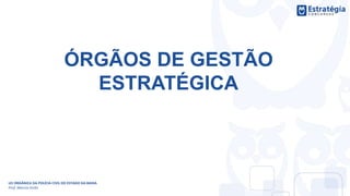 ÓRGÃOS DE GESTÃO
ESTRATÉGICA
LEI ORGÂNICA DA POLÍCIA CIVIL DO ESTADO DA BAHIA
Prof. Marcos Girão
 