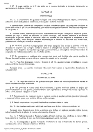 Lei 13022 - Estatuto Geral das GCMs