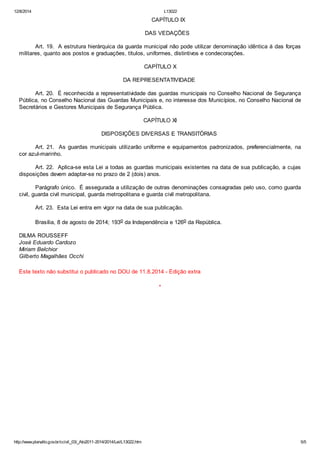 Lei 13022 - Estatuto Geral das GCMs