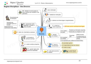 www.mapasequestoes.com.brMapas & Questões
para Concursos
Lei 8.112 - Direito Administrativo
mapasequestoes@gmail.com 23 
Regime Disciplinar ­ Dos Deveres  
 