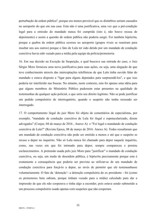 Petição de Lula à ONU contra atuação de Sergio Moro