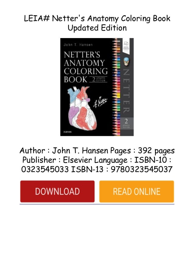 Download Leia Netter S Anatomy Coloring Book Updated Edition