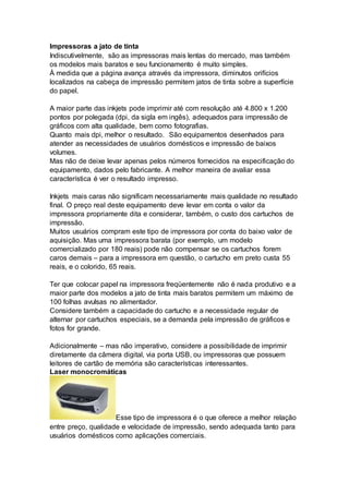 Leia antes de comprar uma impressora