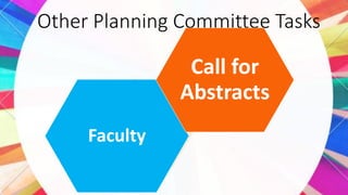 Other Planning Committee Tasks
Faculty
Call for
Abstracts
 