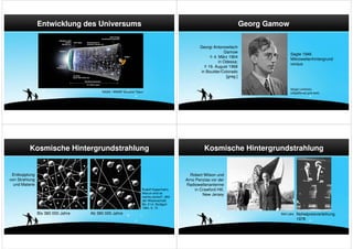 Entwicklung des Universums                                                                             Georg Gamow

      ...