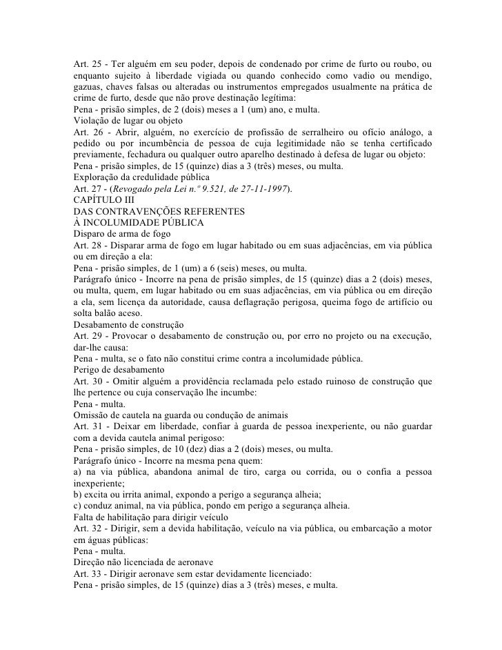 Artigo 42 da lei das contravencoes penais