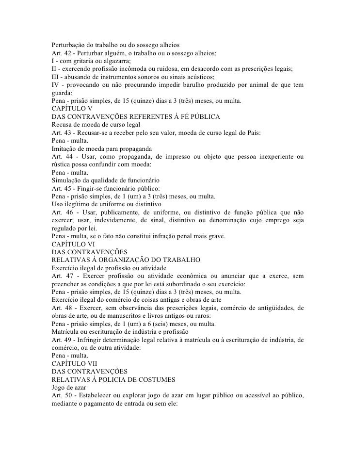 Artigo 42 da lei das contravencoes penais