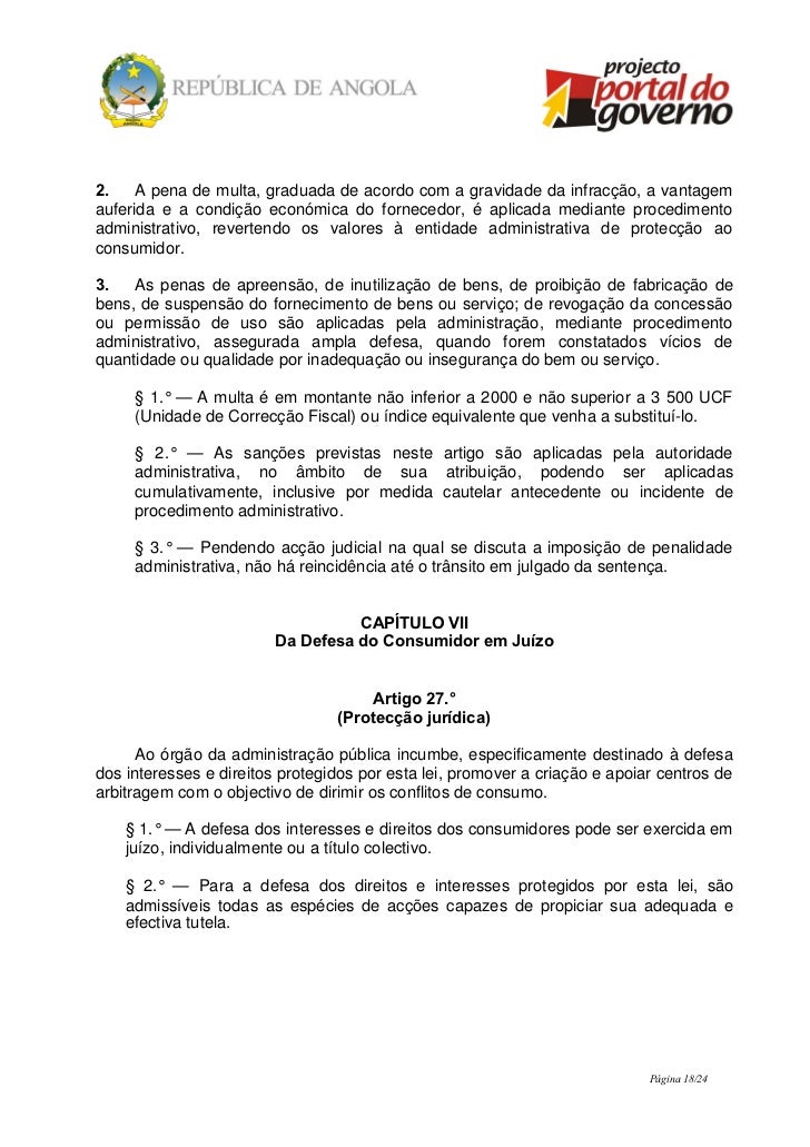 Defesa do consumidor artigo 18