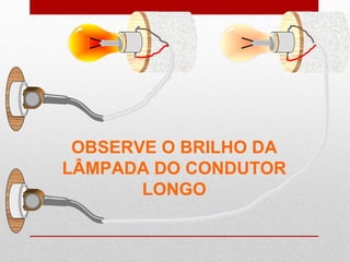 OBSERVE O BRILHO DA
LÂMPADA DO CONDUTOR
LONGO
 