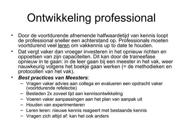 Leidinggeven aan professionals niet doen!