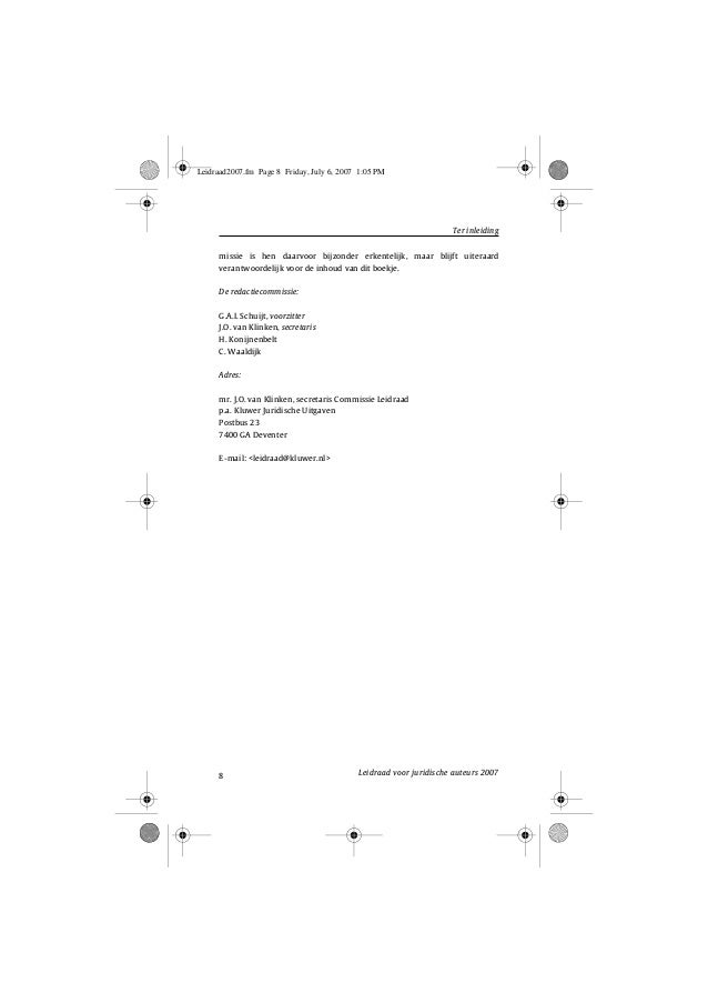 Leidraad Juridische Auteurs2007 Leidraad Juridische Auteurs2007