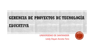 UNIVERSIDAD DE SANTANDER
Leidy Dayan Acosta Toro
 