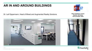 © Fraunhofer Institute for Applied Information Technology FIT
Dr. Leif Oppermann, Head of Mixed and Augmented Reality Solutions
Seite 1
AR IN AND AROUND BUILDINGS
 