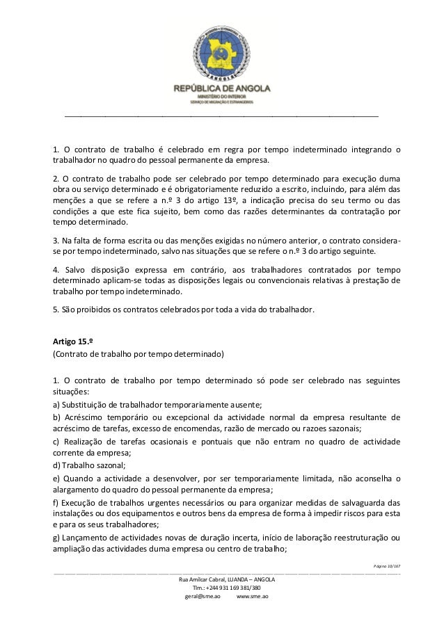 Lei geral do trabalho de Angola