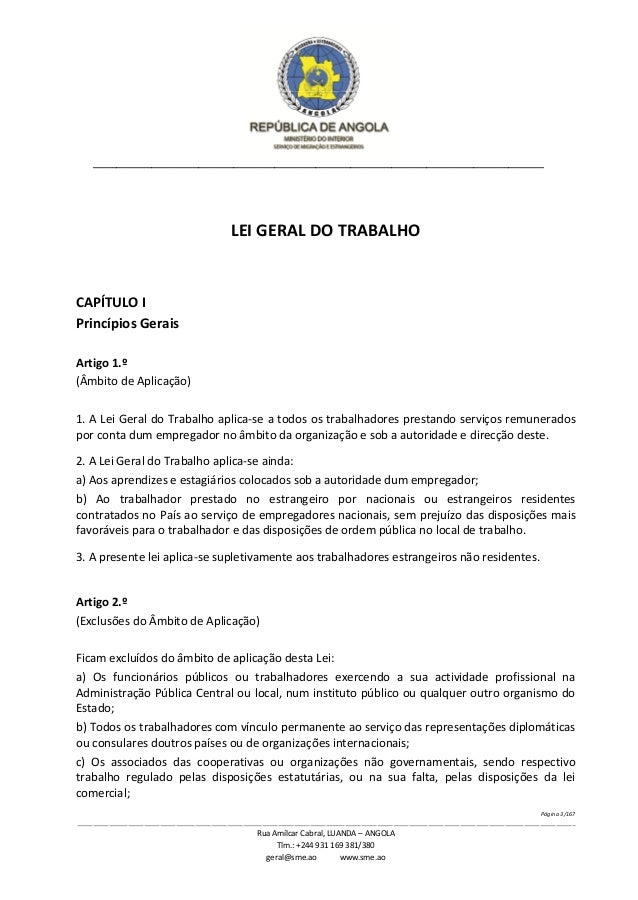 Lei geral do trabalho de Angola