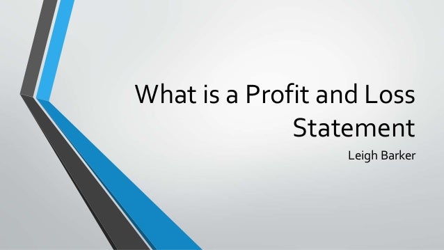 what is profit loss