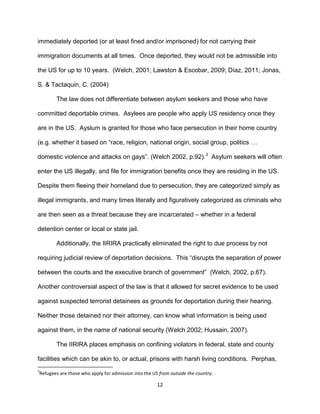 immediately deported (or at least fined and/or imprisoned) for not carrying their
immigration documents at all times. Once...