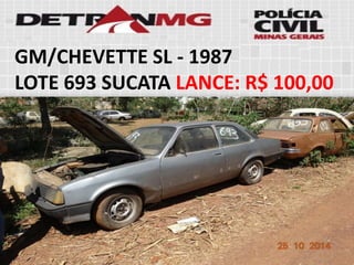 GM/CHEVETTE SL-1987 
LOTE693SUCATALANCE:R$ 100,00  