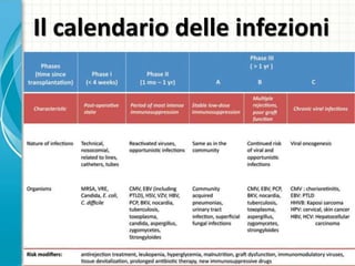 Il calendario delle infezioni
•
 