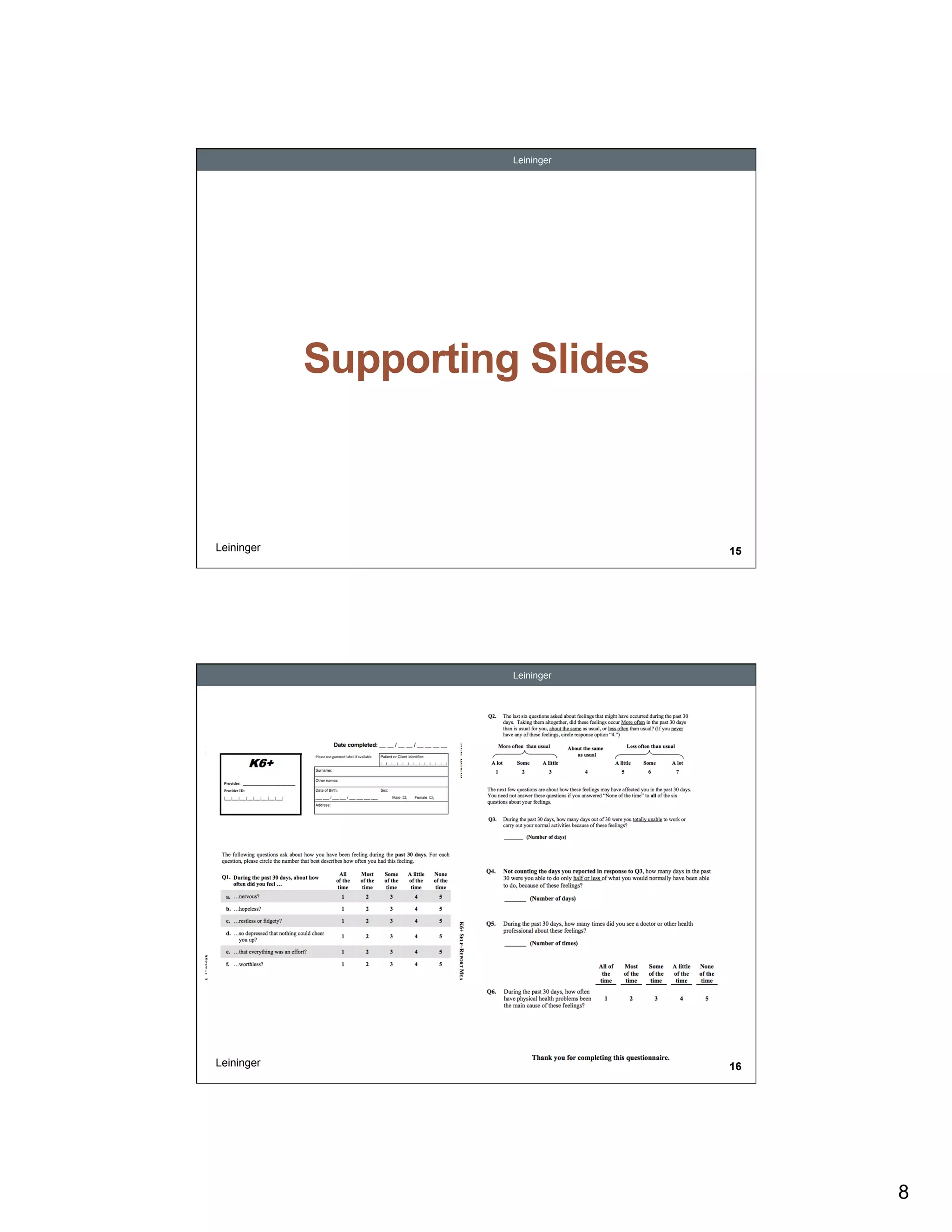 Leininger

Supporting Slides

Leininger

15

Leininger

Leininger

16

8

 