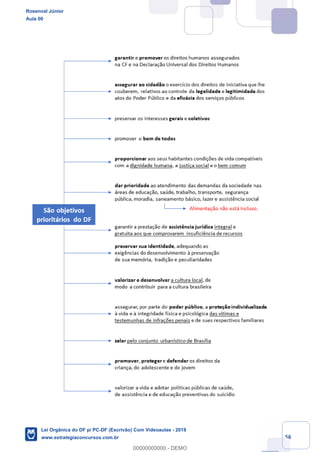 Prof. Rosenval Júnior
Aula 00
56
Rosenval Júnior
Aula 00
Lei Orgânica do DF p/ PC-DF (Escrivão) Com Videoaulas - 2019
www.estrategiaconcursos.com.br
0
00000000000 - DEMO
 