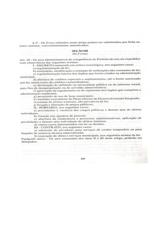 Lei orgânica do município de arraial